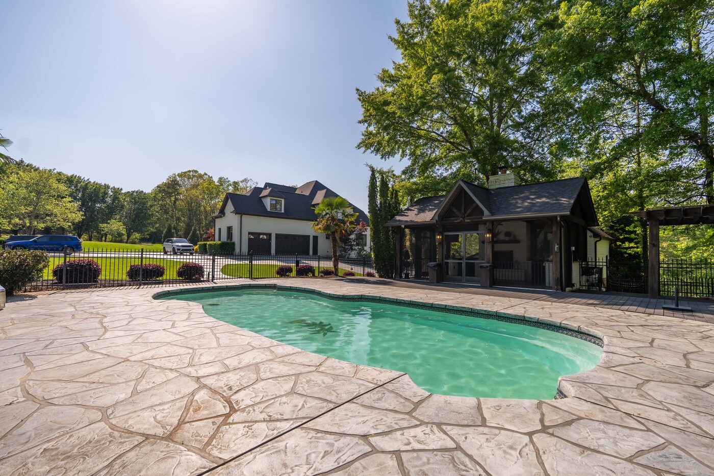 The second saltwater pool beside the pavilion
